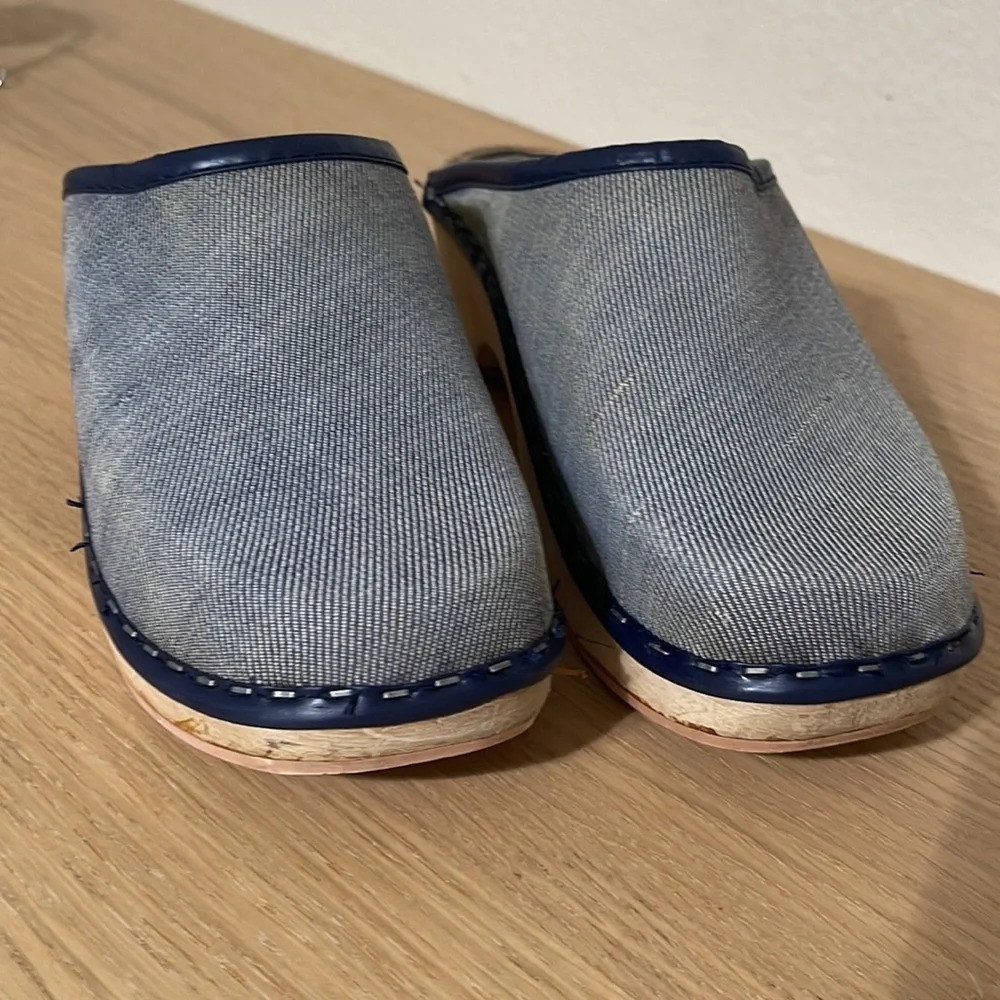 M.I.C. Vintage wooden Clogs Mules Orthopedic Design size 6 blue - Picture 3 of 17